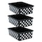 Teacher Created Resources Storage Bin, Plastic, Black/White, 3 PK 20420 - alternate 1